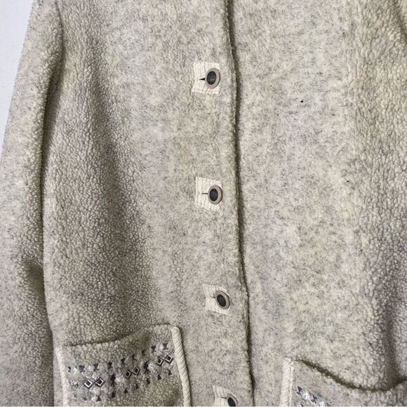 Vintage Tudor Court Button Front Speckled Fleece Jacket/Shacket Women's Size Med - Picture 12 of 16